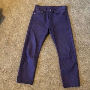 Levi’s 501 purple jeans